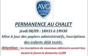 Permanence au chalet devant la piscine