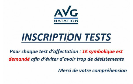 Inscriptions pour les tests